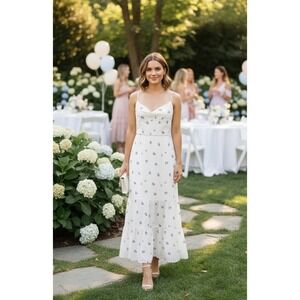 Trixxi Floral Tiered Smocked Maxi Sundress Womens L (runs smaller) CottageCore